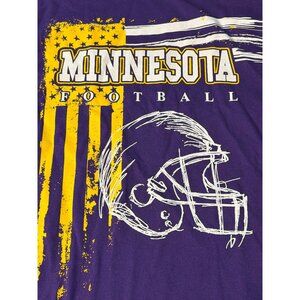 Minnesota Football Rawsome Graphic Shirt Purple Yellow Short Sleeve Sz S NWOT